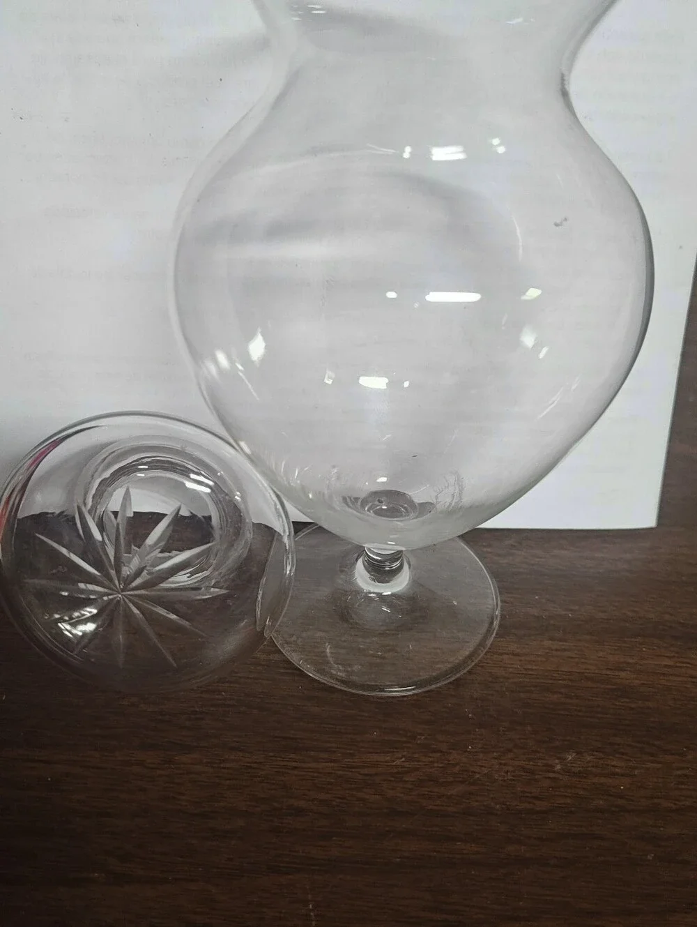 Clear Glass Apothecary Jar with Cut Star Lid